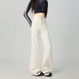 25 Autumn And Winter Black Gray Micro-Horn Jeans Women 2025 New High-Rise Thin Small Horn Pants