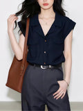 French Tibetan Blue Collar Short-Sleeved Shirt Summer 2026 This Year's Popular Explosion Of Women's High-End Commuting Top