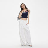 2026 Autumn Languid Wind Wide Leg Pants Women Loose Fall Feeling Folding Casual Straight Trousers Women