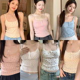 9112 # Ice Silk Summer New Spice Girl Wears Suspension Vest Women With Chest Mats In The Tide