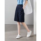 Special Counter Quality 2025 Summer New Loose Thin High-Waist Five-Point Suit Casual Shorts Women's Wide Legs A Word