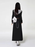 [With Belt] Black Dress Women's Autumn Dress 2025 New Korean Version Of Hepburn Wind Waist Thin Temperament Long Dress