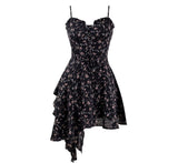 Pure French Floral Sling Skirt Spring Summer New Niche Design Babes Waist Crumb Dress