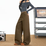 Vintage Autumn And Winter New Denim Trousers Feel Comfortable And Thin And Tugging Every Day Lazy Wind Loose