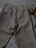 2025 Summer New Korean Wearing Small High-Waisted Casual Gray Nine-Point Straight Trousers
