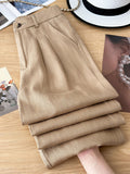 Tiansi Linen Broad Leg Pants Women Summer Thin 2026 New High-Waisted Cotton Trousers Trousers Straight Trousers