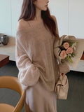 Oxygen Beauty~Slender Baby Hair Knitted Shirt / Vest Two-Piece Set Of Top Femininity Commuting