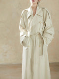 Clutocracy Wind Jacket 2.0 Windcoat Women's Long Spring And Autumn High-End Sense Korean Coat Small White