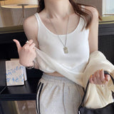 Sling 2026 Summer New Short-Term Slimming Ice Silk Knitted Vest Women Sleeveless Top