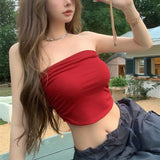 710# Human Cotton Sexy Wrapped Breasts Small Waistcoat With Chest Pad Casual Wear Slimming Small Beauty Back Top