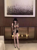 Korean Fashion Spring And Autumn Sexy Wild Cat Word Oblique Shoulder Leopard Horn Sleeve Shirt Short Long-Sleeved Top