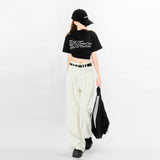 Mali Spring And Autumn 2025 New High Waist Open Bags Of Flided Design Loose Broad Legged Trousers