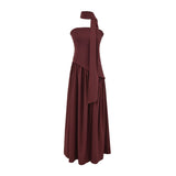 French Famous Temperament Waist-Lended Bosom Dress High-Level Feeling Familiar Sister Open Fork Dress