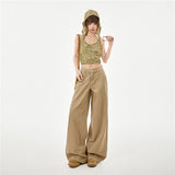 Spring New Cotton Loose Broad Legs Casual Denim Comfortable Breathable Bag Broad Mop Jeans Woman