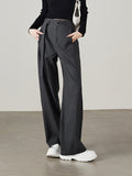 Spring 2025 New Women's Loose Thin High-Waisted Broad-Legged Straight Suit Pants Casual Drag Floor Pants Women