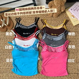 739# People Cotton Fake Two Hot Girls Wearing Slings Waistwear With Chest Pads Slimming Inside And Wearing Beautiful Backs