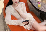 Soft Sister 60 100 Wool Knitted Hollow Top Lace Skirt / Polo Short Sleeve