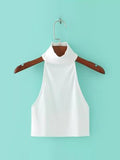 High Street Out-Shoulder Sleeveless Vest Women Summer New Sexy Hottie Short Repair Exposed Umbilly Pit Tops