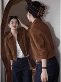 Autumn Fashion Fashion Fashion High-Grade Cold Is A Unique And Beautiful Retro Style Coffee Color Short Coat