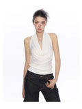 10188 # Summer Korean Version Of The Swing Tie Hanging Neck Sling Vest Women Sleeveless Slimming Back All-In-One With Chest Cushion