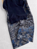 Old Money Wind Beautiful Set 2025 Summer Explosion Blue Knitted Top Print Wide Leg Pants Two Sets