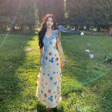 Seaside Vacation Wearing French Slings Broken Floral Dress Women's Summer 2025 New Huge Look Niche