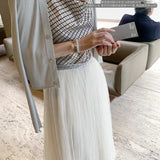 Lucerne Midnight_Guire Collar Vest / Exquisite Hot Diamond Oblique Dress White A Word Half Body Skirt