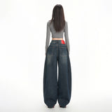 Vintage Wide-Legged Jeans Women Loose Thin-Skinny 2025 New Drag Trousers Without Belts