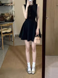 Mintman-Mano French Hepburn 2026 Summer New Black Dress Temperament Waist Thin A Short Skirt