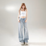 YC& Vintage Low-Rise Hottie Loose Broad-Legged Trousers Spring And Summer Straight Jeans Women & Trousers Lengthened