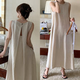 Large-Size Fat Mm Sleeveless Vest Joint Dress Women's Summer 2026 New Net Red Seaside Vacation Show-Back Long Skirt
