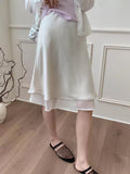 Acetate Featinous Skirt Half-Dress Girl Spring And Summer High Sense High Waist Thin Small Man A Word Bag Hip Skirt Fishtail Skirt