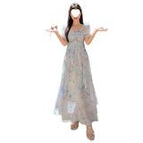 Large-Size Fat MM2026 Summer Snowy Chiffon Gradient Dress Seaside Wind Lotle Skirt Dress Woman