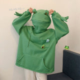 Women's Clothing Korean Version Of The Tide Autumn And Winter Couple Dressed Frogs In The Headwear Women's Hoodie Men's And Women's Hoodie Plus Thicken