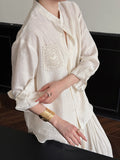 Breeze ~ Southern Pharaoh Money Loose-In-Sonn Lace Hollow Shirt Female Long Sleeve