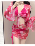 Bikini Four-Piece Swimsuit Women Split The New Conservative Long-Sleeved Meat Masking Thin Swimsuit Women Bolis 9578