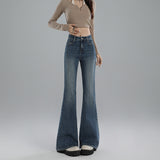 Small High-Rise Thin Elastic Women's Jeans Trousers Lengthened Black Trousers Black Trousers