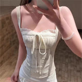 French Babes Lace Design Sling Vest Summer New Temperament Slimming Fashion Top