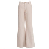 Grey High Sense Of Wisdom Fashionable Low-Rise Casual Trousers Women TR Mixed Sleung No Leg Suit Casual Pants