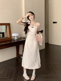 Fresh And Sweet Bolo Bow Wearing A Sling Dress Women's New Summer Sunscreen Cardigan Two Sets