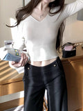 100 Wool Old Money Wind Wool Sweater Women's Winter Bottom Tops High Sense