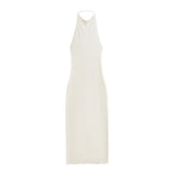 Kardashian's Same Niche Cloudy Fabric Hanging Neck Sexy Sleeveless Long Dress Body-Body-To-Scave Dress