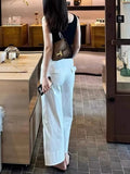 White Nine-Point Straight Suit Pants Women 2026 New Spring And Summer Show Thin High Waist Small Narrow Version Of Broad Leg Pants