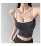 9122 #People Cotton Lace Side Sexy Hottie Sling Vest Women's Clothing 2025 Summer Outside Wearing Inside And Out Of The Repair Body