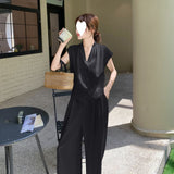 Summer Dress Wears A Set Of Two Sets Of Women's Summer 2026 New French Famous Vest Broad Leg Trousers Set