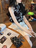 Who Said It Is Not Pure Love Of God Of War? Chiffon Short Dress Shoulder Shirt Spring And Summer Fresh And Sweet