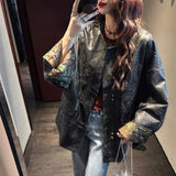 New Chinese Leather Women's New Retro Super Fire National Style Coat Cool Wind Open Shirt Women