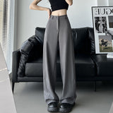 Real Shooting! 2025 New Good Wear Lulu Simple High-End Vertical Barrel Thin Scissors Trousers Slacks Gray