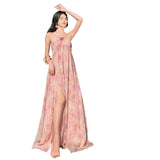 2025 High-End Light Luxury Three-Dimensional Flowers Niche Hanging Neck Dress Women's Summer Beach Vacation Sling Skirt