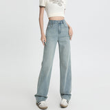 9892 Lyselle Ultra-Thin Soft Denim Narrow Version Of Small Straight-Tling High-Waisted Microbomb Jeans Women Spandex Summer Thin